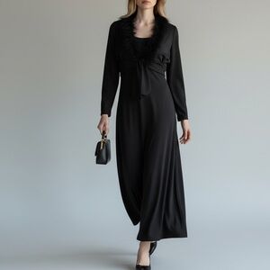 Vintage 60’s / 70’s Gina Ronaldi Maxi Dress & Wendy Lane Feathered Collar Bolero